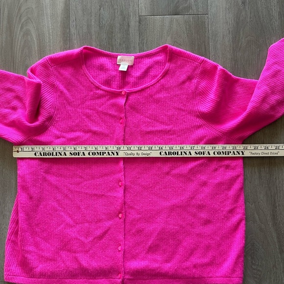 Caslon Wool Cashmere Hot Pink Long Sleeve Button Down Cardigan Women’s XL - Picture 10 of 12